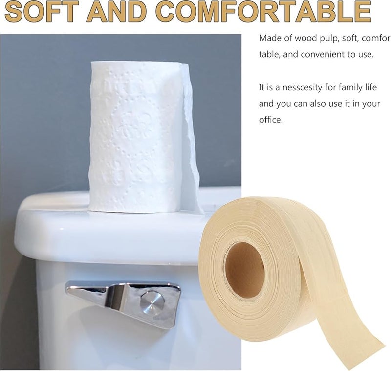 GARVALON Large Roll Toilet Paper 21x9cm Soft Natural Color Bathroom Tissue for Home Office - Image 3